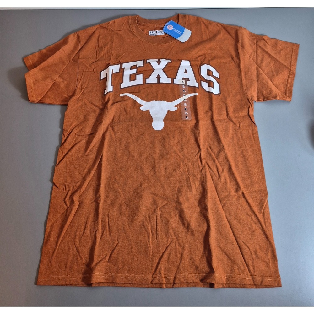 Texas Longhorns Mens Majestic Section 101 T-Shirt Large NEW NWT HOOK EM